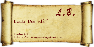 Laib Bennó névjegykártya